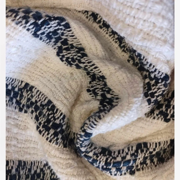 Lucky Brand Blaine Navy  White Striped Lined Blazer Size Medium - Picture 12 of 12